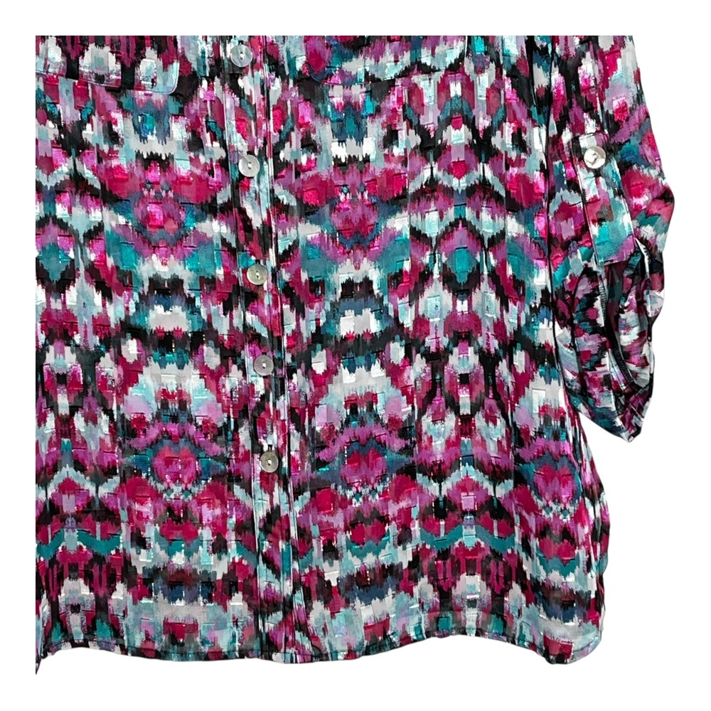 Ruby Rd Petite Abstract Print Button Front Tunic … - image 3